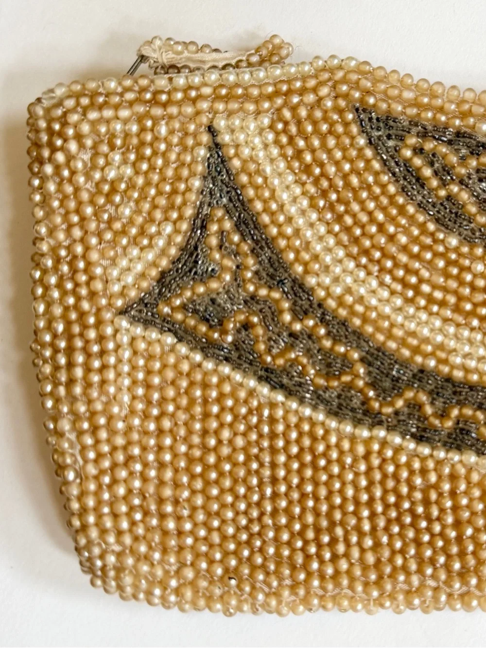 Vintage Faux Pearl Beaded Clutch Bag